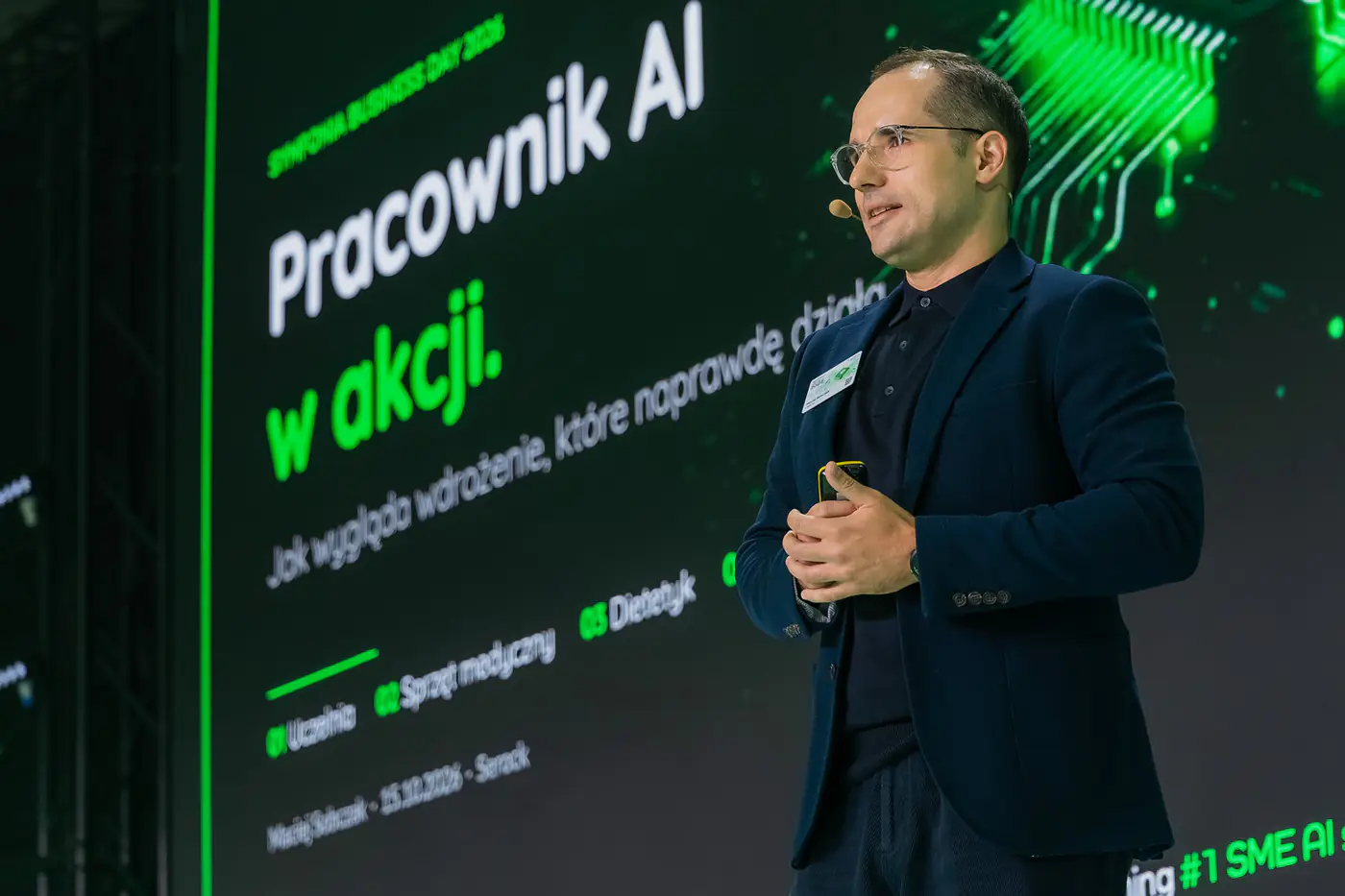 Maciej Sobczak prezentuje „Pracownik AI w akcji” na Symfonia Business Day 2026